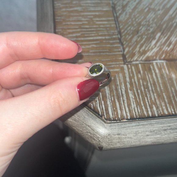 Sterling Silver 925 Ring with Emerald Stone sz 6 - Picture 7 of 7